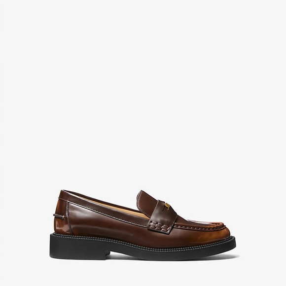 Michael Kors Brown Leather Flats with Moccasin Toe - Picture 3 of 3
